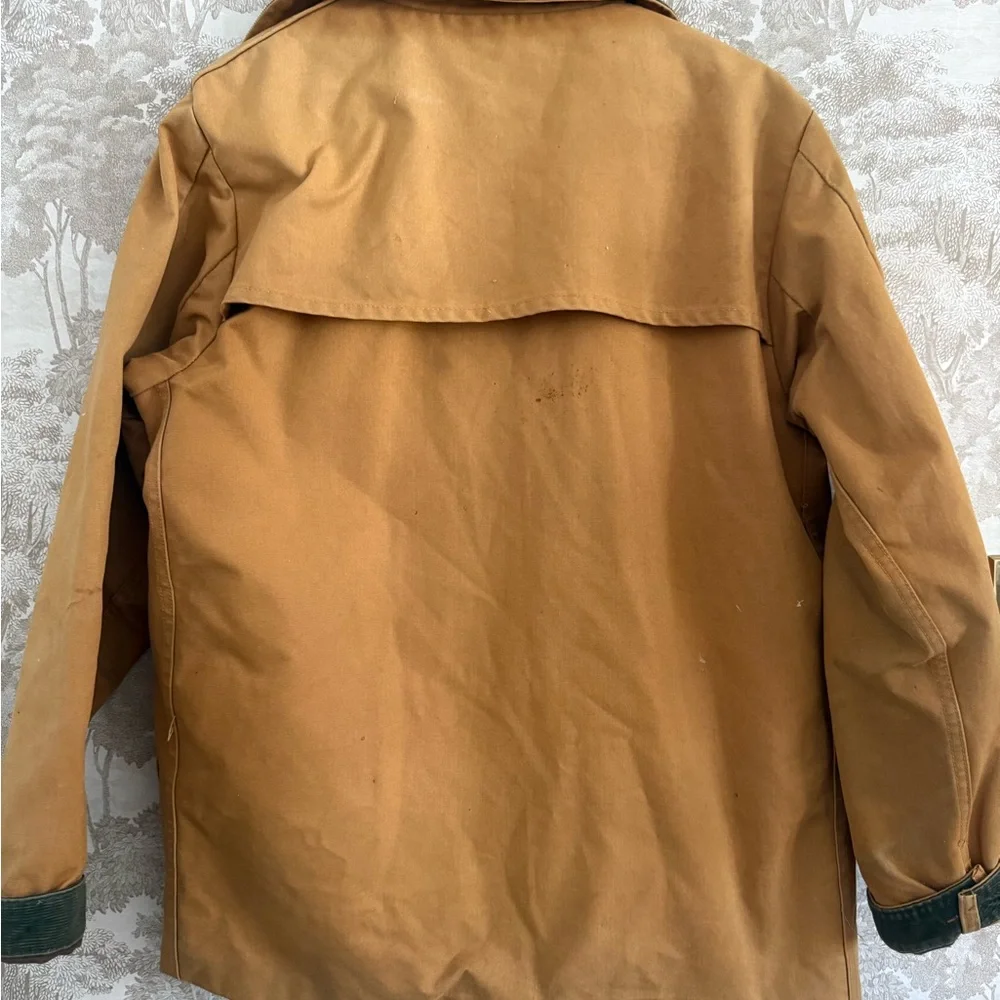 Vintage L.L. Bean Men's Brown Field Jacket with Green Collar - Picture 3 of 6